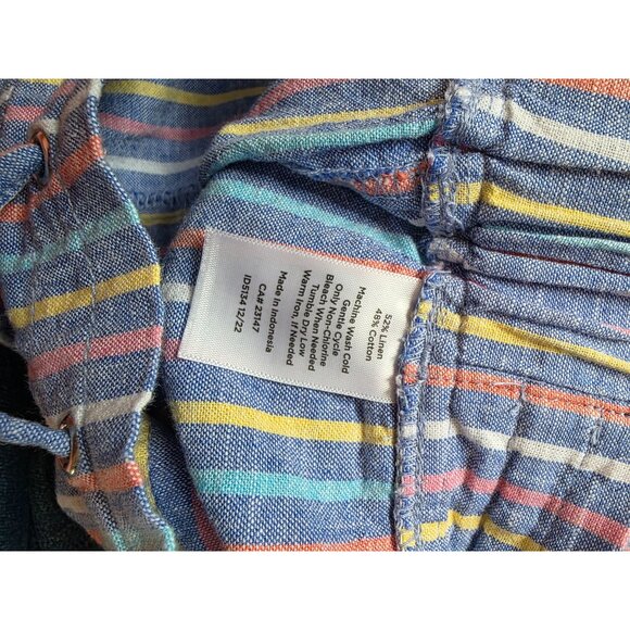 Talbots Petite Womens Striped Linen Cotton Drawstring Shorts Size 12P - Picture 5 of 6